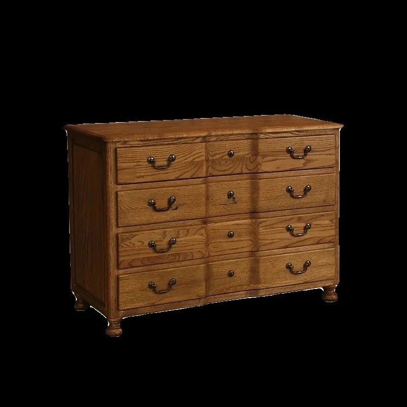 

Сундук из цельного дерева в американском стиле с четырьмя ящиками в стиле ретро, шкафчик из европейского дуба