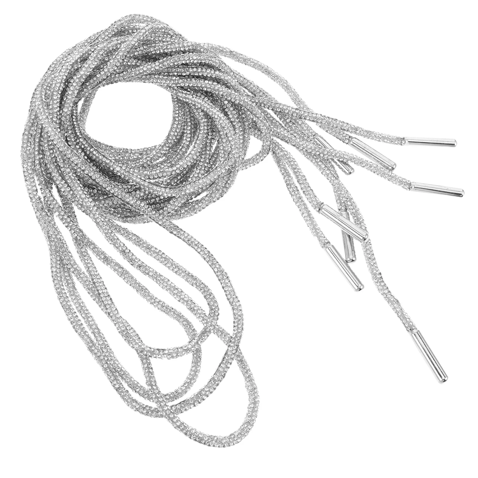 

4pcs Sparkling Rhinestone Shoelaces 140Cm Glitter Shoe Strings Bling Hoodie Cords Replacement For Sneakers Boots Dress Shoes