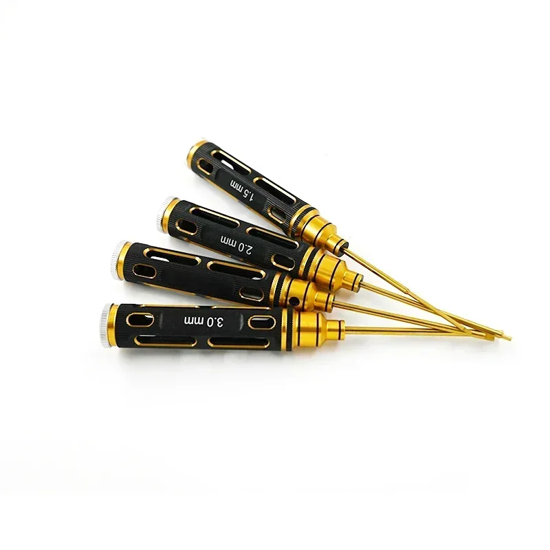 RS RC 4 unids/set Chapado en titanio 1,5/2/2, 5/3mm destornillador hexagonal Kit de herramientas para modelo Rc coche barco avión