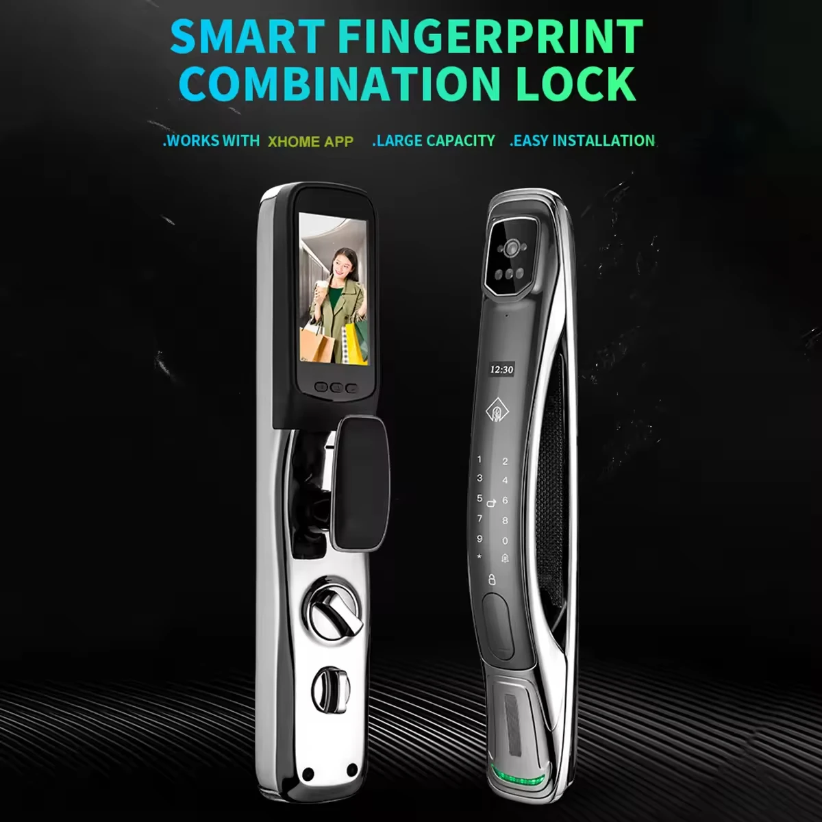 Smart Lock Video Call Face With Camera Intercom Door Lock Tuya App Wifi Fingerprint Digital Electronic Intelligent Locks