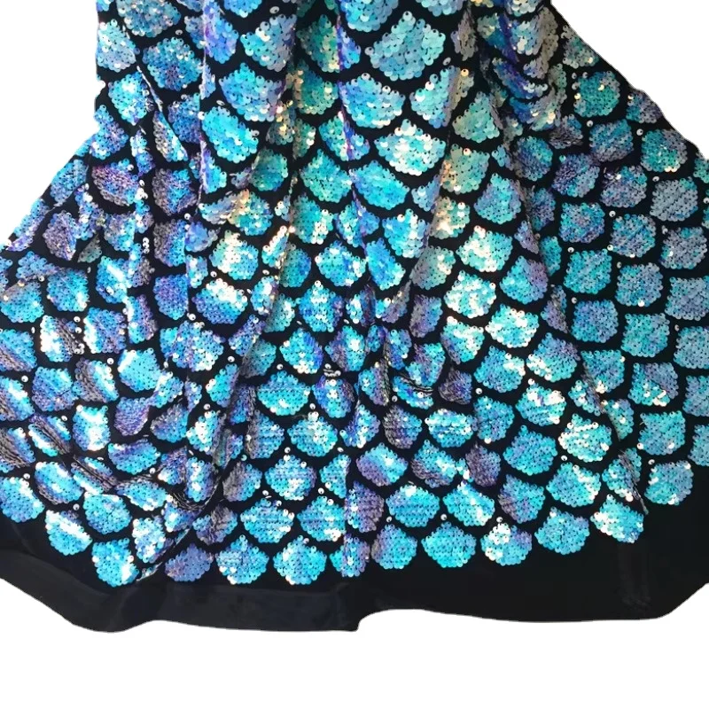 Sequin Fabric Navy Fish Tail Dress Dress Clothing Wholesale Cloth Diy Apaprel Sewing Fabric Meters Material