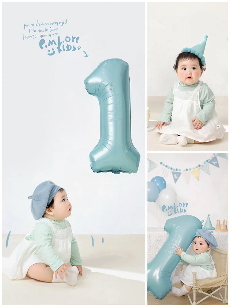 New Year Old Baby and Baby Photography Clothes Props Blue Birthday Party Childrens Photography Studio Art Photos 아기 코스프레