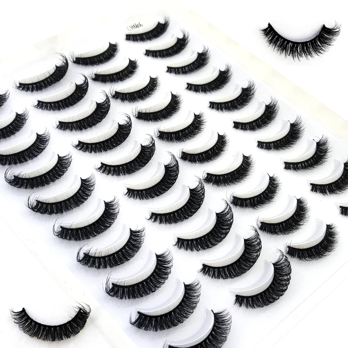Nowy zestaw 20 par naturalnych, długich, trójwymiarowych sztucznych rzęs z norek, zestaw do makijażu, rzęsy z norek, rzęsy przedłużane, rzęsy krótkie.