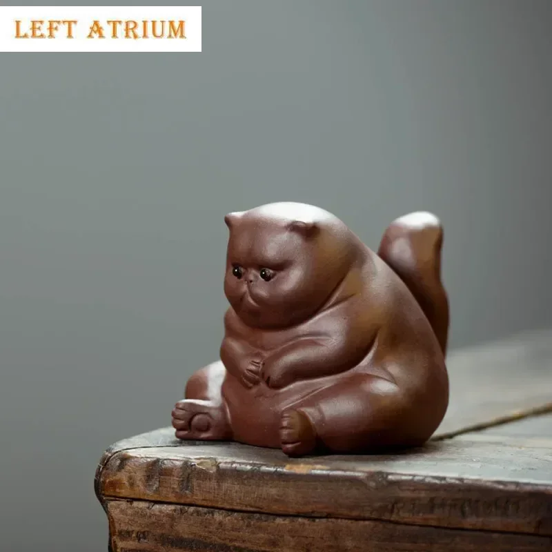 

Yixing Boutique Фиолетовый глиняный чайный питомец Фигурка Lucky Cat Настольные украшения Скульптура ручной работы Ремесла Домашний чайный сервиз Украшения Подарки