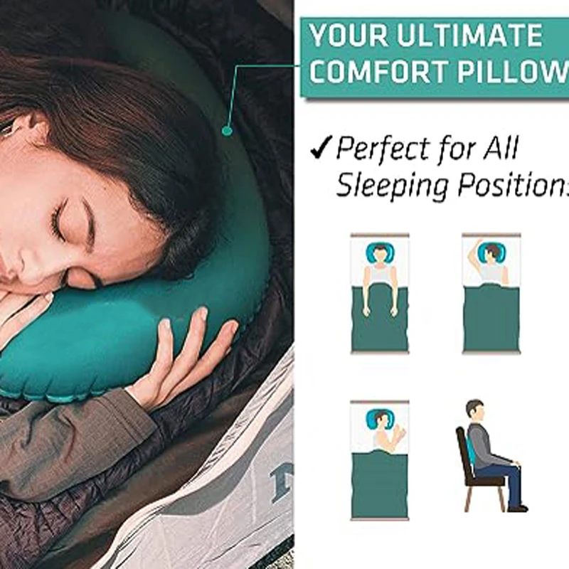 Ultralight Inflatable Camping Travel Pillow 30d Light Embossed Office Nap Lumbar Support While Camp Comfortable Hiking Pillows