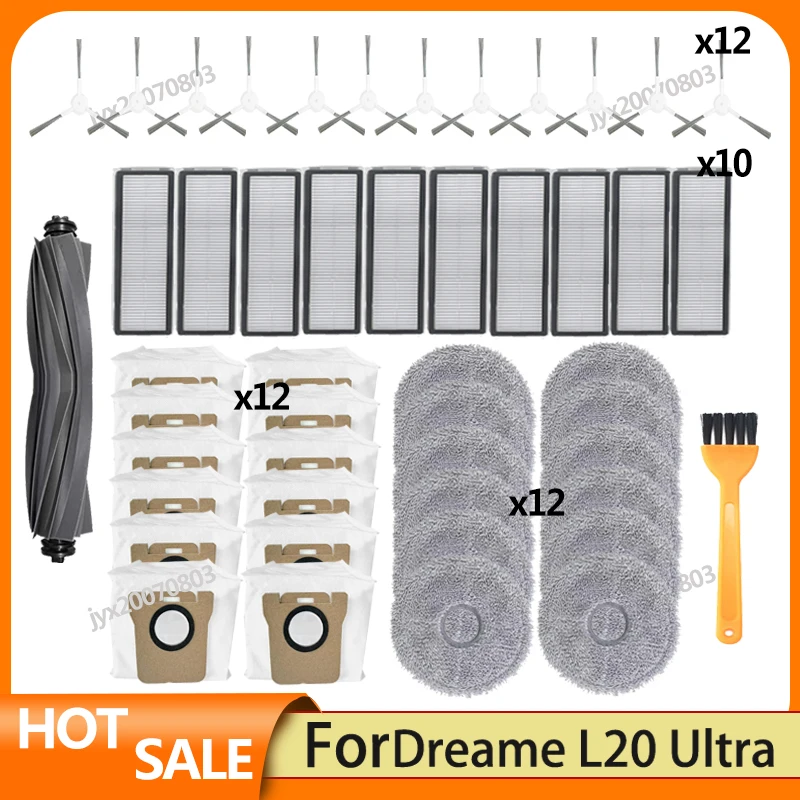 For Dreame Bot L20 Ultra / L30 Ultra Replacement Parts Accessories Main Side Brush Hepa Filter Mop Dust Bag