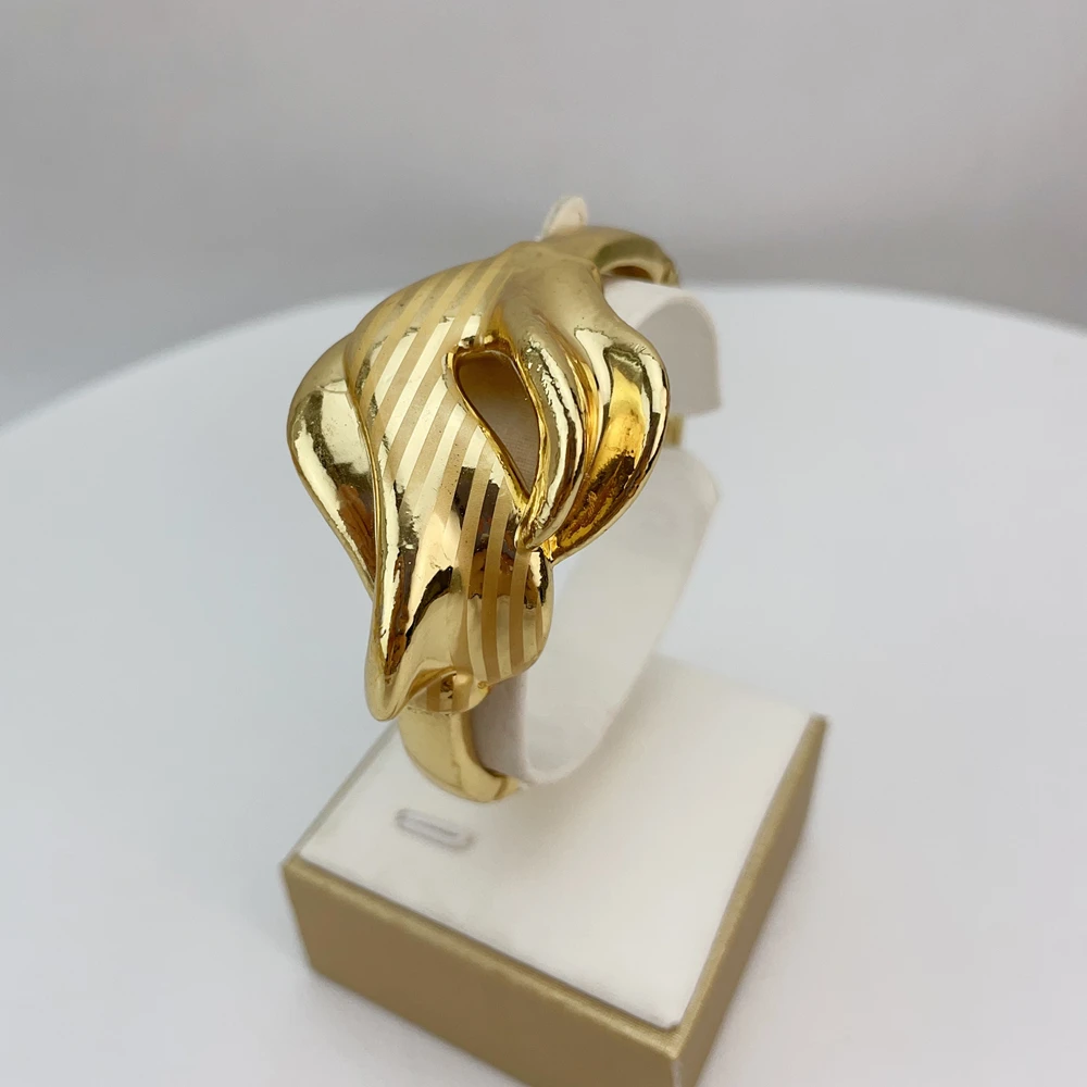 EMMA المرأة الأفريقية قلادة أقراط سوار فستان الزفاف حتى اكسسوارات طقم مجوهرات مطلية بالذهب الإيطالي FHK21871