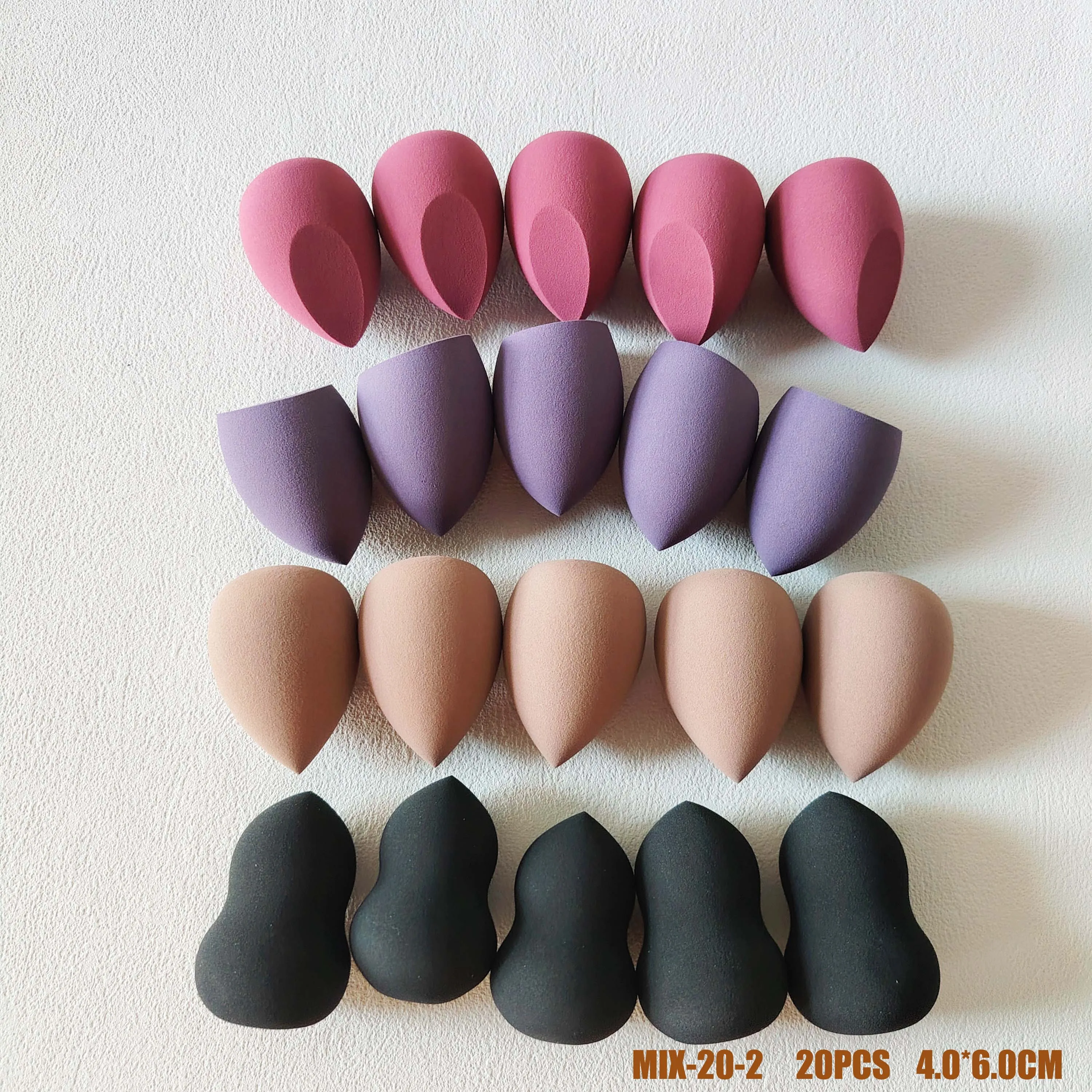 20 pièces outils de beauté doux éponge bouffée cosmétiques visage Latex gratuit maquillage mélangeur éponge marque privée