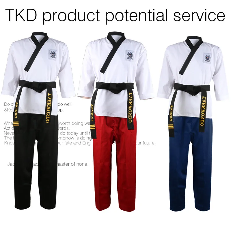 World Training Taekwondo Poomsae Dan Practice Doboks Junior Male&Female Senior Unisex Master Dan Taekwondo Uniforms Clothes Suit