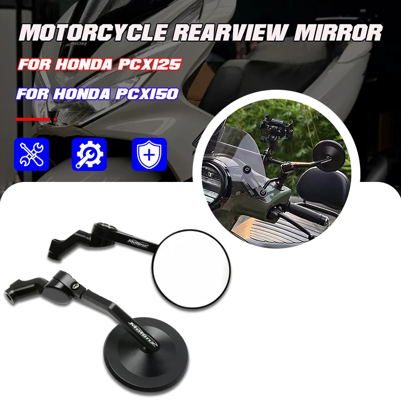 

For Honda PCX125 PCX150 PCX160 PCX 125 150 160 Universal Motorcycle Adjustable Rotation vintage round Rearview Rear View Mirrors
