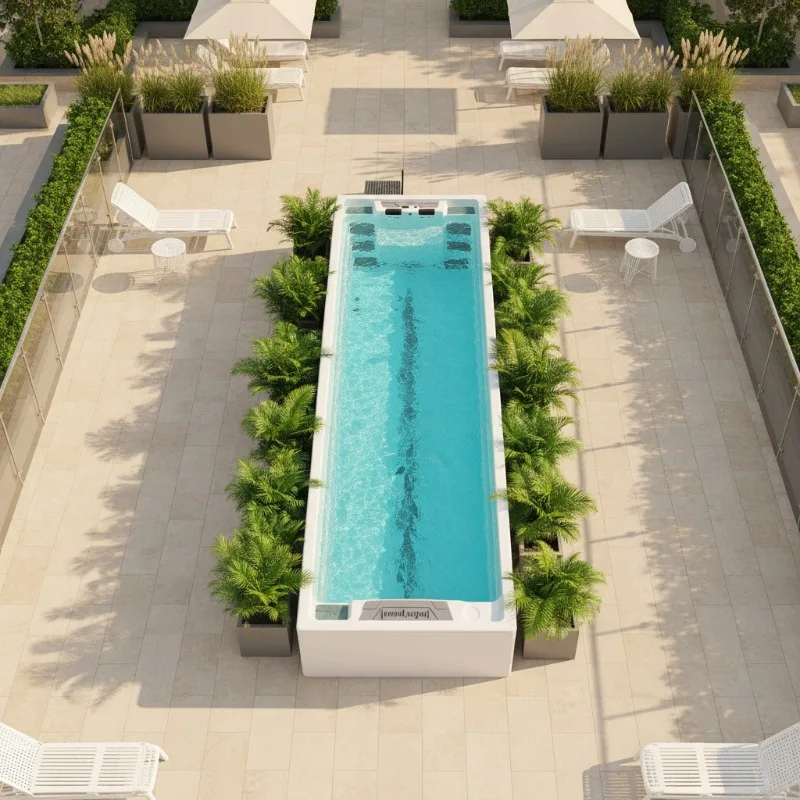 Piscina de Natación Acrílica de 12 Metros para Uso Familiar en Exteriores, Piscina Deportiva, Spa, Piscina Infinita, Venta al Por Mayor de Fábrica Profesional