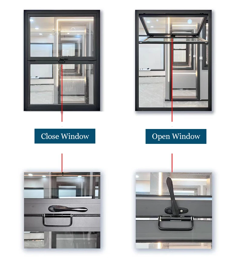 Alucasa إطار من الألومنيوم بتصميم زجاجي، باب ونافذة عمودية قابلة للطي، نافذة قابلة للطي للمحلات التجارية #2