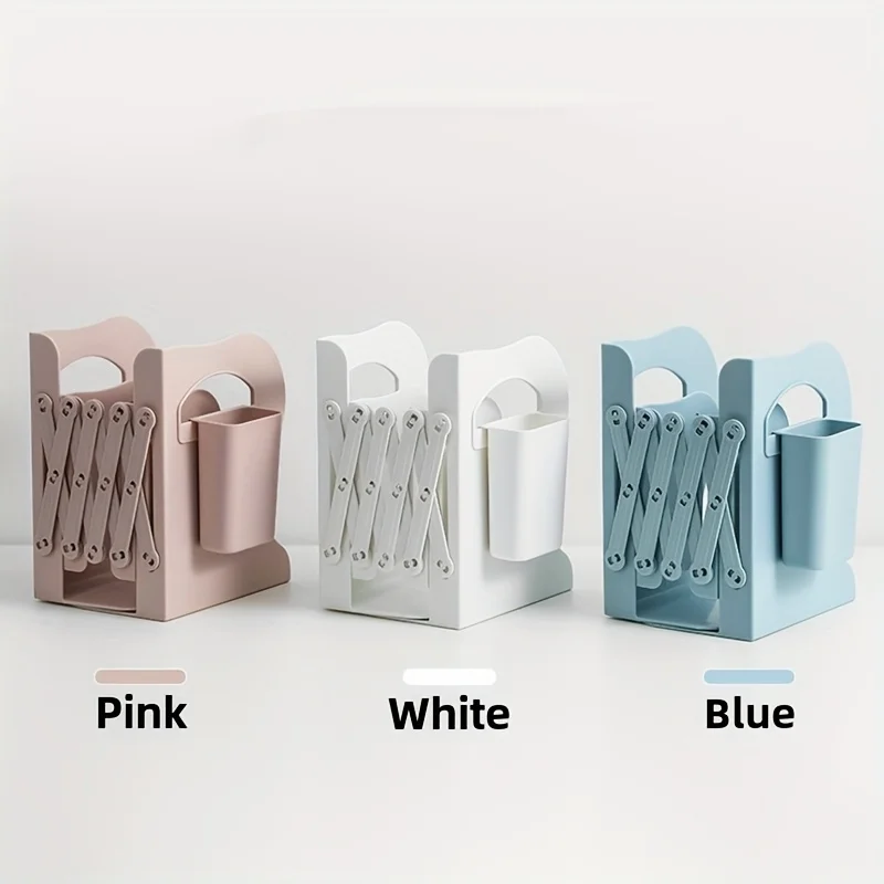 Adjustable bookend shelf for desktop organization, book storage rack, student book holder
