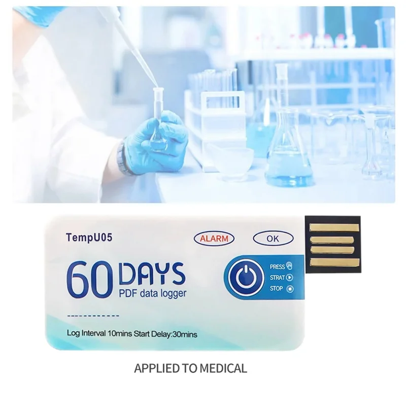 ABBP-10X Tempu05 مسجل بيانات درجة الحرارة 60 يومًا محلل درجة الحرارة القابل للتصرف PDF USB