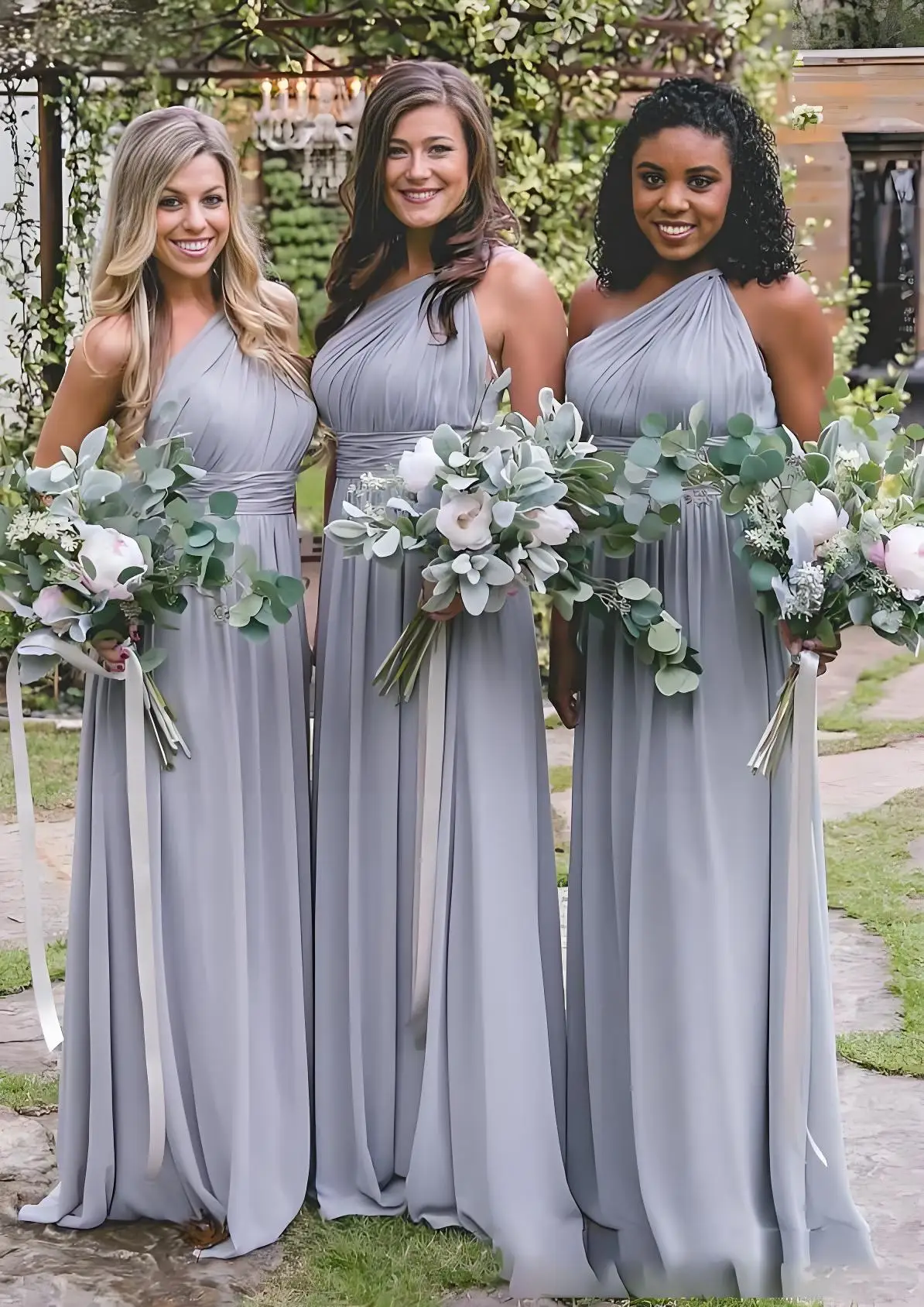 

Beshinel Customized One Shoulder Lilac Chiffon Bridesmaid Dresses Simple Elegant Wedding Guest Evening Dress Robes De Soirée
