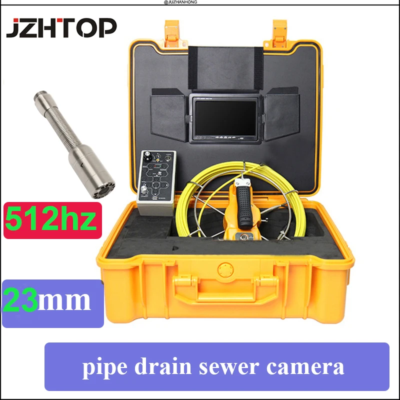 512Hz Transmitter Pipe Locator SEWER PIPE DRAIN CLEANER INSPECTION SNAKE Video CAMERA Sonde 50meter Cable SD Card 8GB