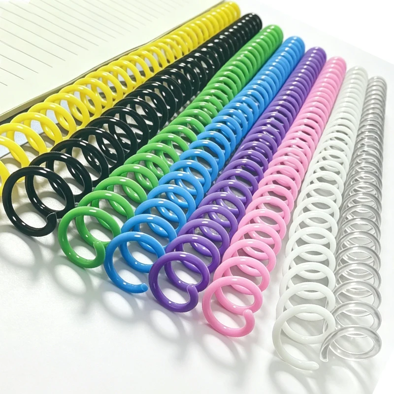 10pcs PVC Spiral Binding A4 Notebook Plan DIY Binding Plastic Single-ring Loose-leaf Snake-ring Binding Stationery Supplies