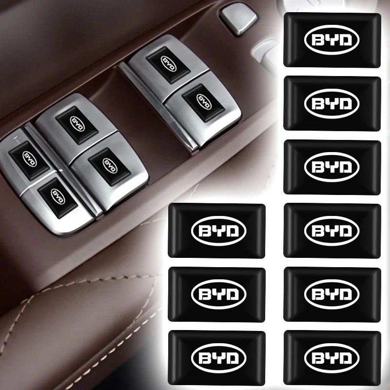 Carbon Fiber Steering Wheel Car Logo Emblem 3D Stickers Accessories For BYD F3 E6 Yuan Plus Atto F0 G3 I3 Ea1 Song Max Tang Dmi