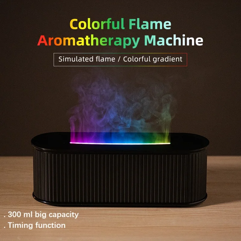

300 мл 3D пламя римский ароматический диффузор увлажнитель имитация пламени USB машина для ароматерапии для спальни офисное украшение подарки