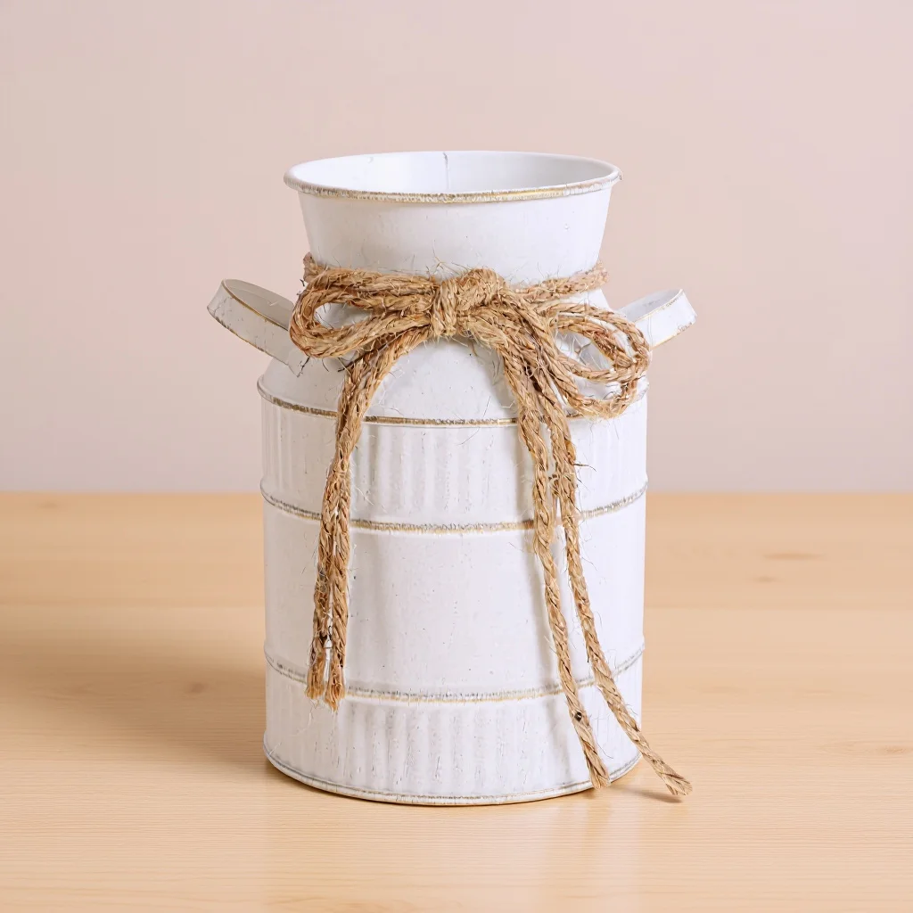 

Retro Vintage Iron Flower Metal Bucket Container Handle Home Office Decorative Dried Fresh Flowers Storage Planter Adornment