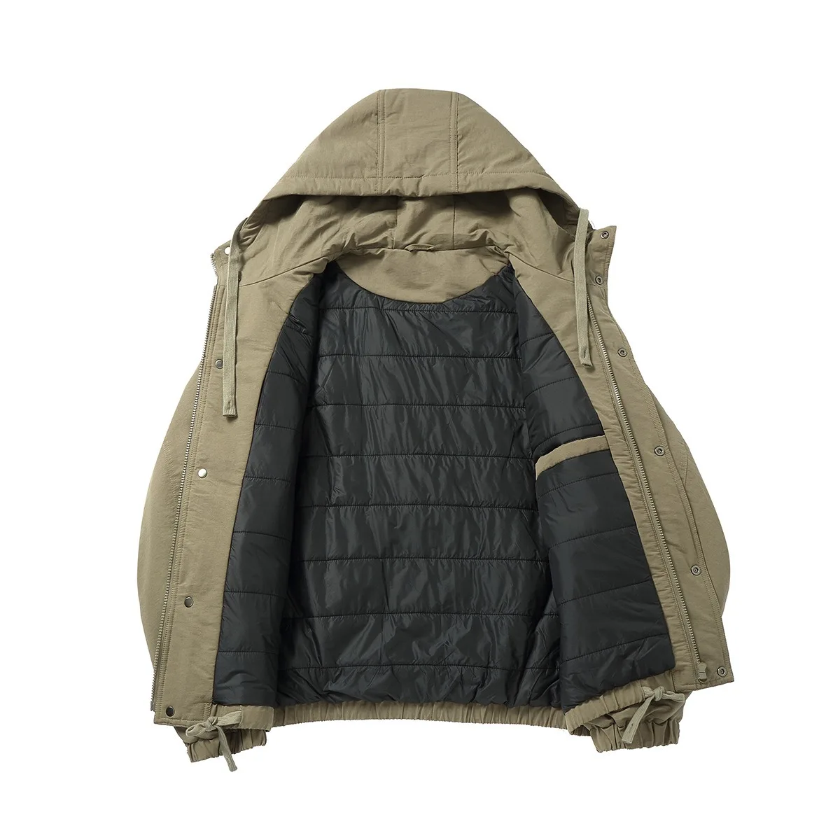 Japanese Retro American Fashion Brand 2025 Winter Men's and Women's Solid Color Hooded Cotton Jacket Warm and Thick Cotton Coat