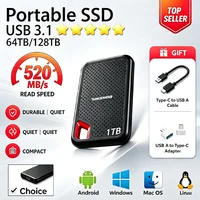Disco SSD externo USB 3.1 tipo C con cable y 2 adaptadores