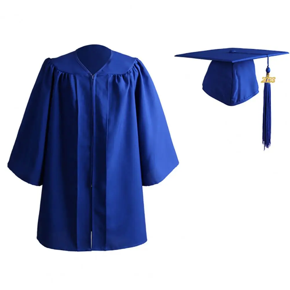 2023 Child Graduation Cap Gown Set Kids Graduation Clothing Suit School Student Uniform Children School Graduation Cap Gown Set