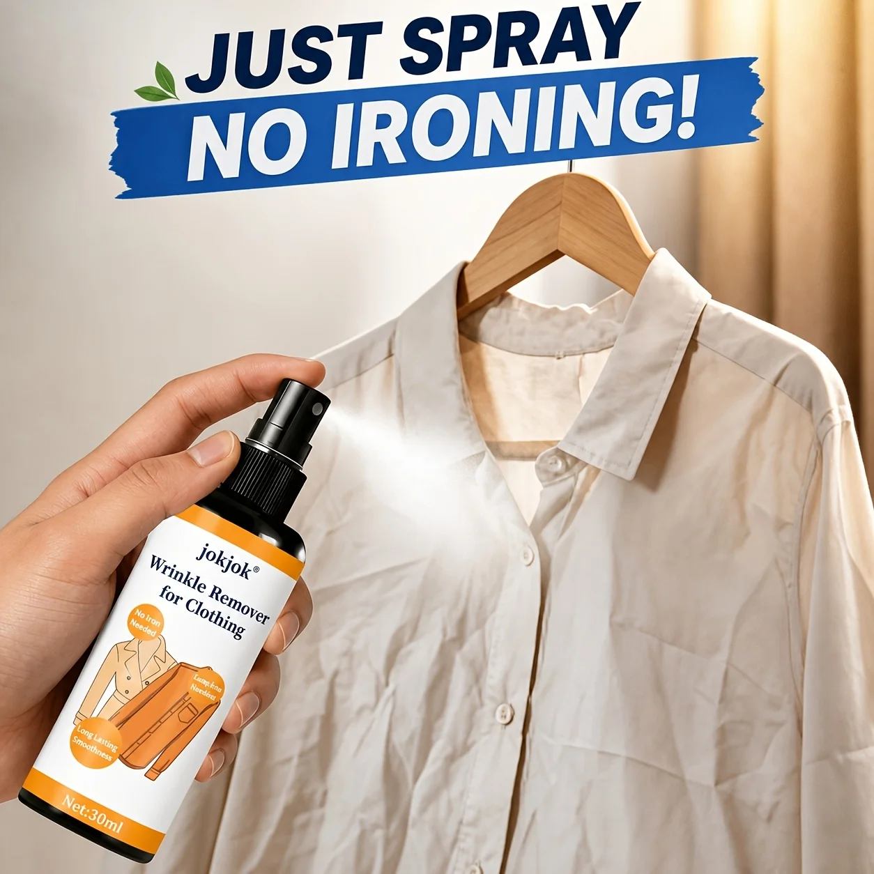 3-Pack Quick-Action Wrinkle-Remover Spray for Shirts Jackets Dresses Gentle Soft Fabric Care Lightweight Portable Travel Clothing Solution