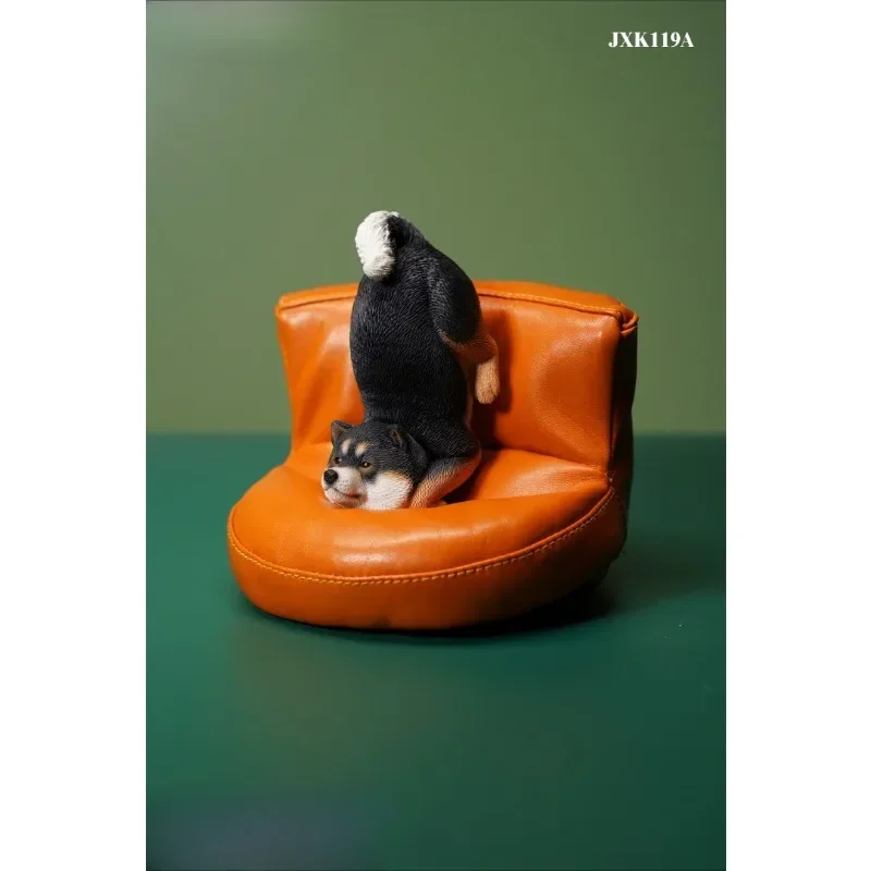 JXK 1/6 Scale Resin Street Dog Model with Sofa Model Healing Lovely Animal Dolls 12inch Car/desk Accessory Ornaments
