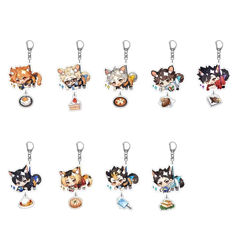 Shoyo Hinata Tobio Kageyama Kei Tsukishima Kotaro Bokuto Acrylic Keychain Animation Derivatives Kawaii Pendant Style Present