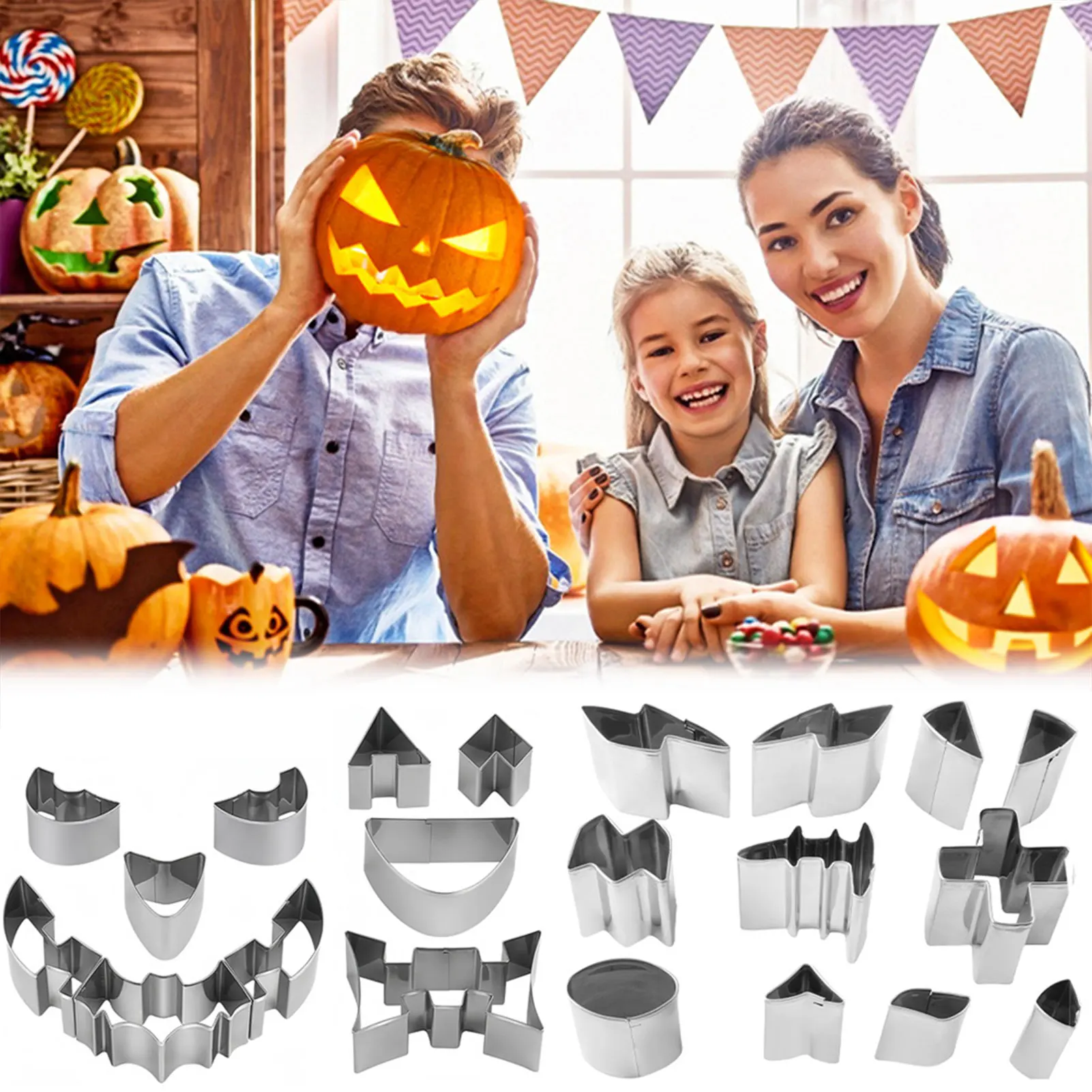 For Halloween Pumpkins Carving Kit Carving Tools For Kids Easy Safe DIY Stainless Steel Pumpknis Carving Set Holiday Present