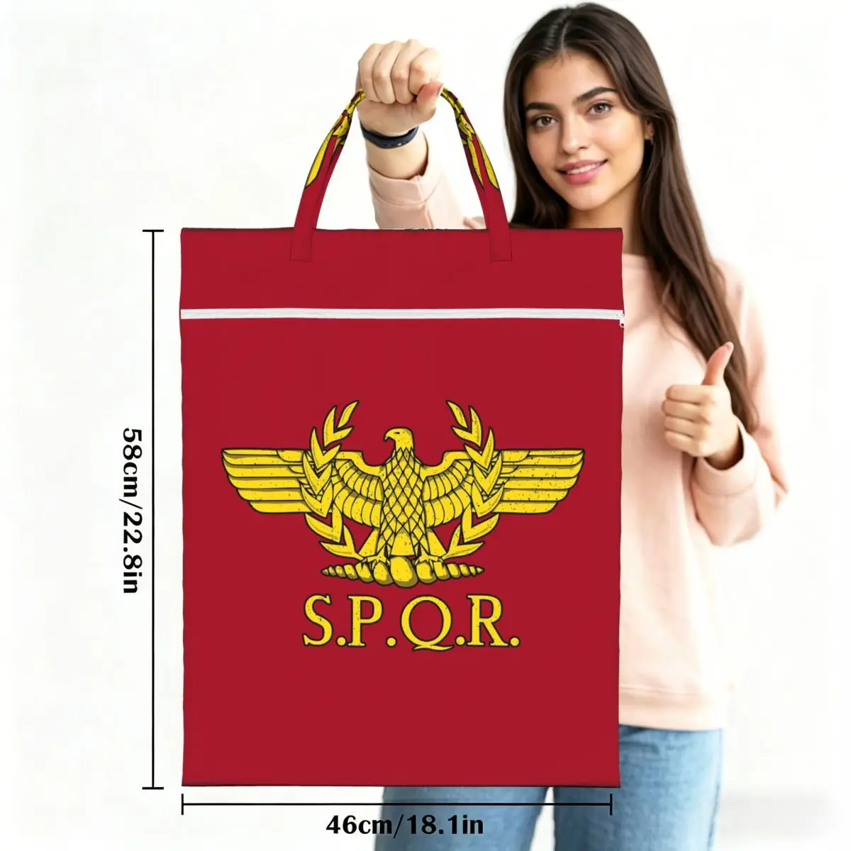 Rome SPQR Roman Travel Laundry Bag Waterproof Reusable Dirty Clothes Pouch Gym Yoga Camping Washing Basket