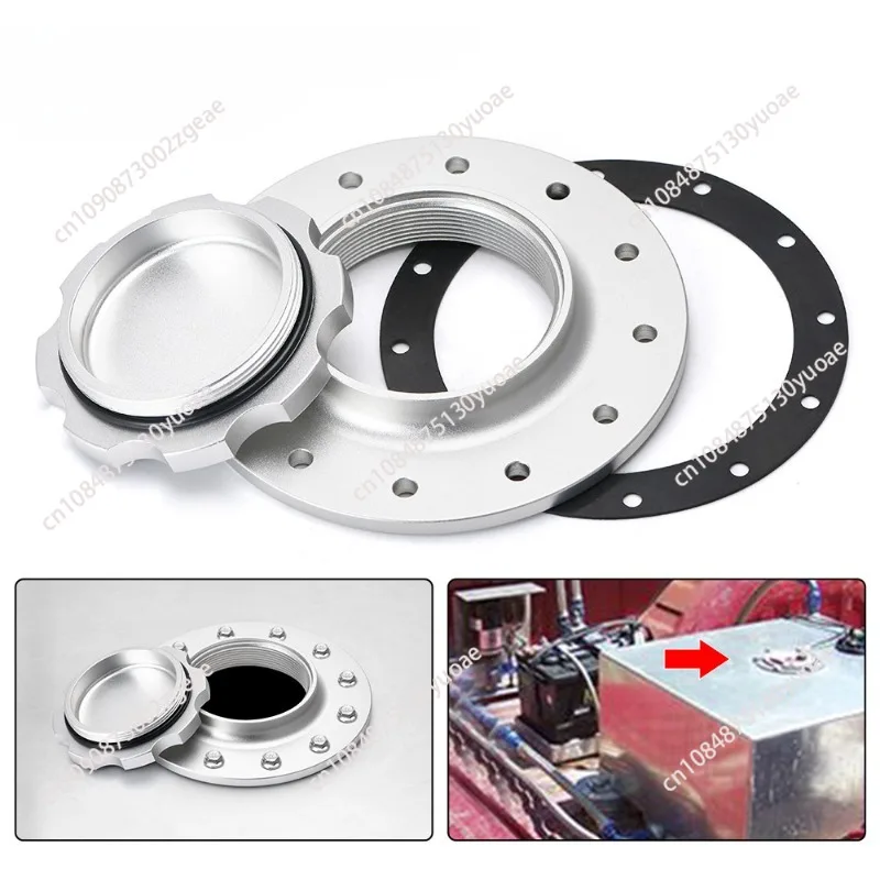 Universal Billet Aluminum 12 Bolt Fuel Cell Cap Flush Mount Oil Tank Cover for Fuel Surge Tank Car Accessories