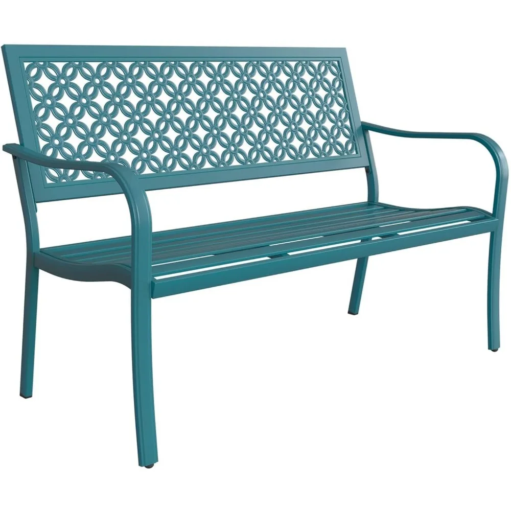 Outdoor Bench Garden Bench with Armrests Bench for Outdoors Lawn Yard Porch Lake Shore