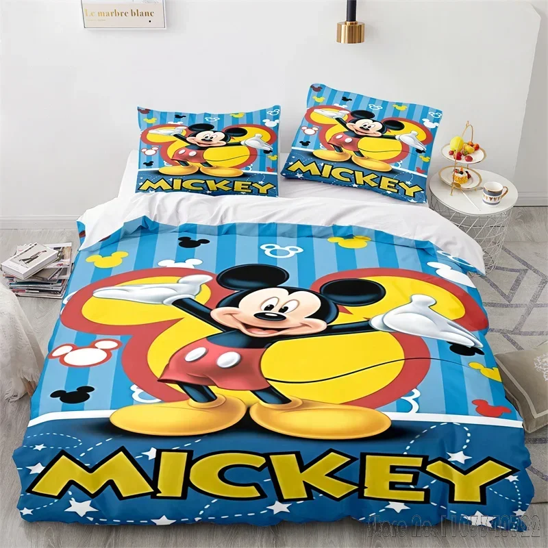  Mickey Minnie Mouse Duvet Cover Set HD Comforter Cover for Kids Bedding Sets Bedclothes Bedroom Decor