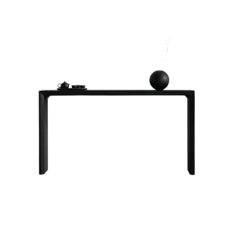 Wabi Stillwind carbonized ash wood living room partition entrance desk Entry cabinet Light luxury new Chinese solid