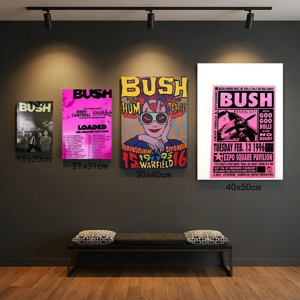 band B-Bush-H Poster Self Adhesive Wall Decor for Modern Home Cafe Office and Bar