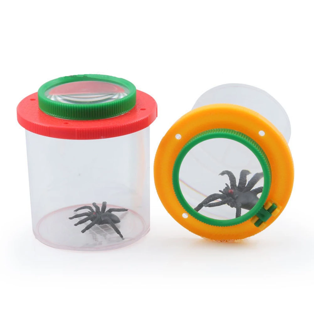 Children Crawlers Animal Spider Insect Box 3X 6X Magnifying Glass Children Crawler Spider Insect Observation Box for Exploration