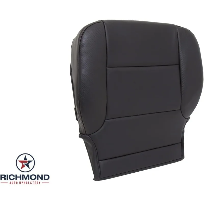 غطاء مقعد بديل من الجلد الطبيعي لسائق تنجيد السيارات من ريتشموند، أسود