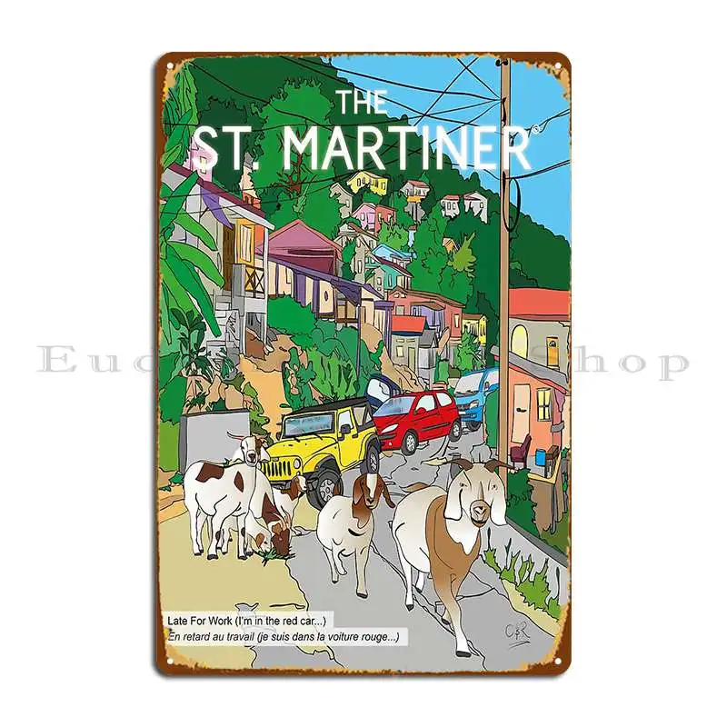 Late For Work I M In The Red Car Thestmartiner Metal Sign Retro Create Living Room Kitchen Design Tin Sign Poster