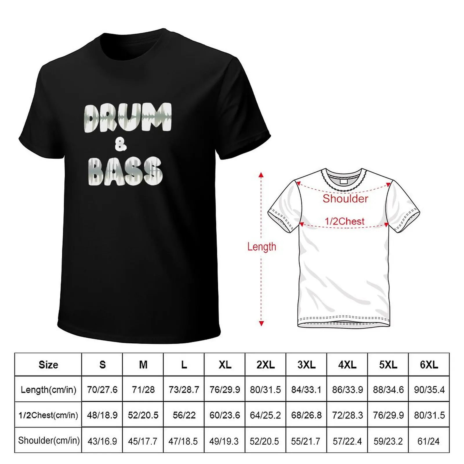 drum and bass text with waveforms T-Shirt Moisture Wicking Quick Dry Tee