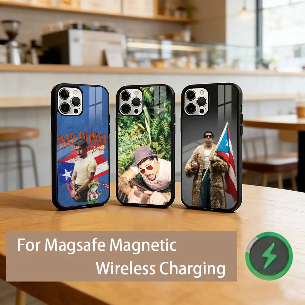 

Cool B-Bad B-Bunny Phone Case For iPhone17,16,15,14,13,12,11 Plus,Pro Magnetic with Magsafe Wireless Charging