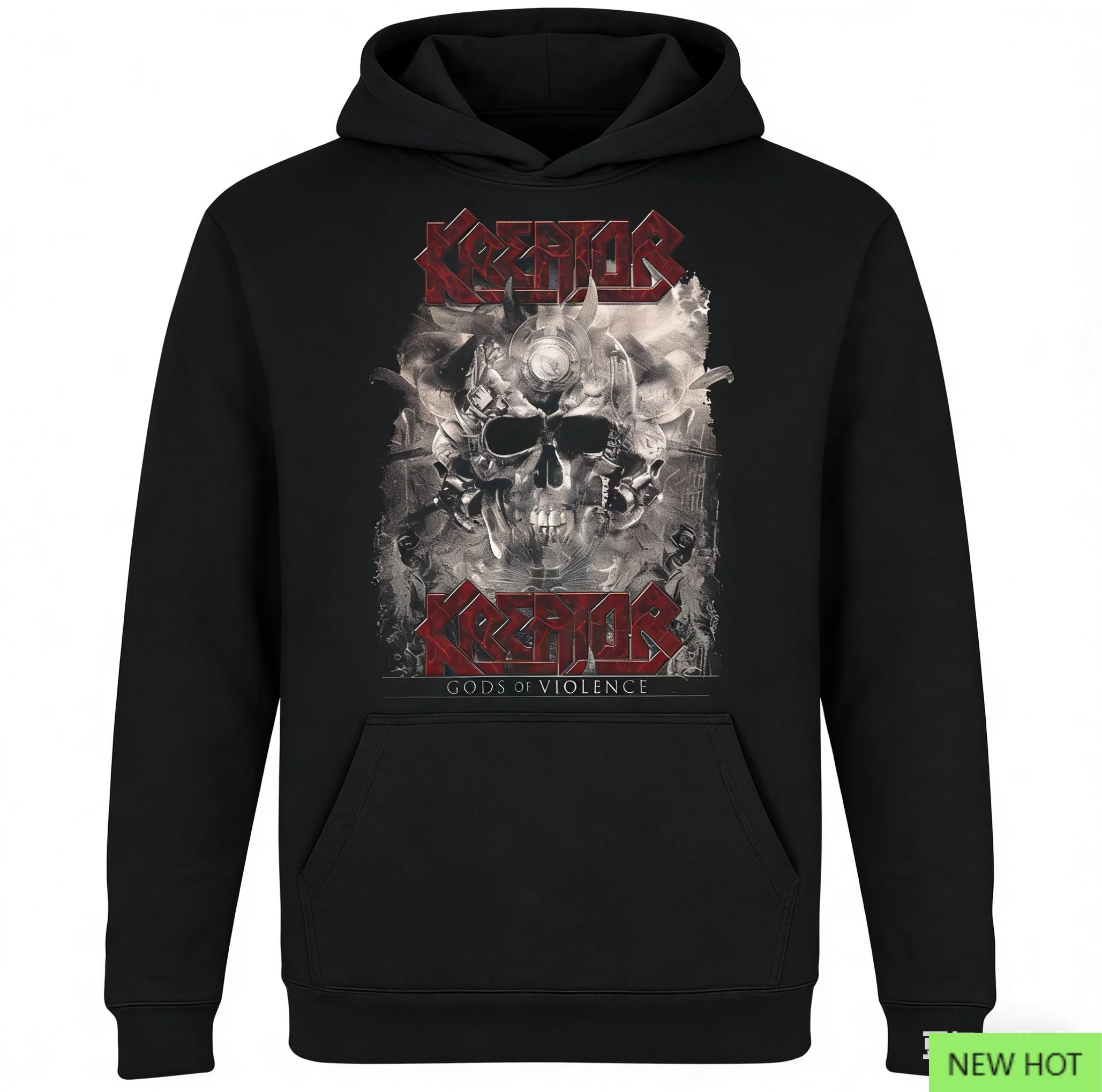 

Crewneck Kreator Gods of Violence, топ из трэш-метал, идеально подходит для фанатов, который любит немецкий металл и жестокая темная атмосфера