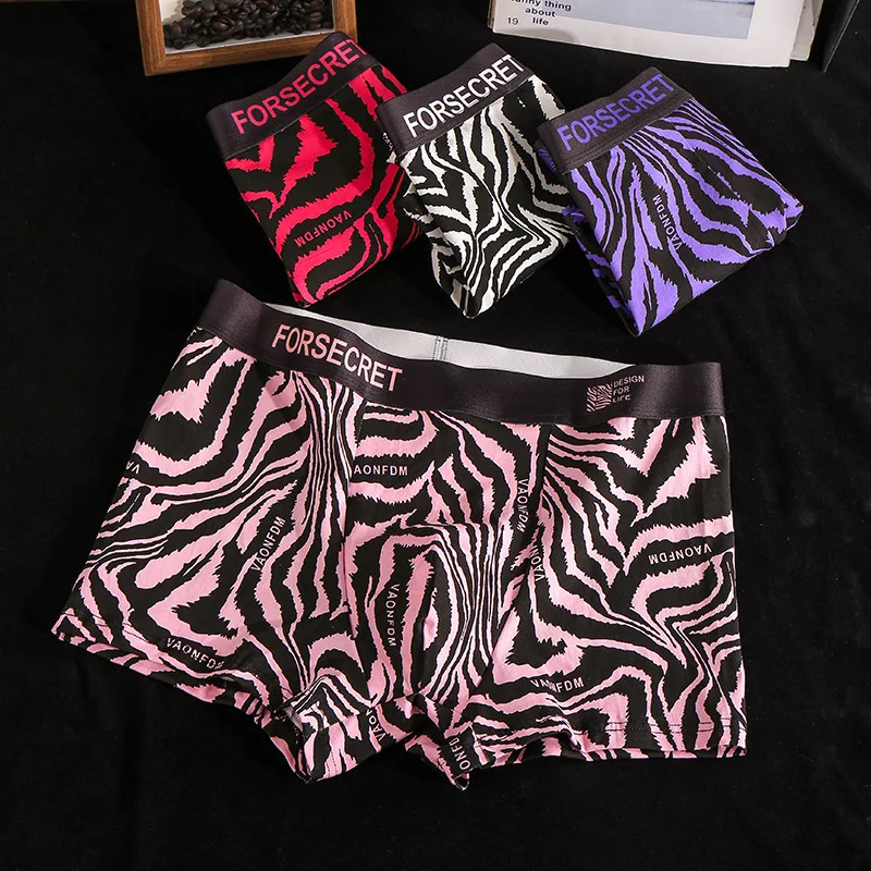 Fashion Men's Underwear Cotton Leopard Printed Panties Comfortable Breathable Soft Boxer Shorts Sexy U Bulge Pouch Underpants