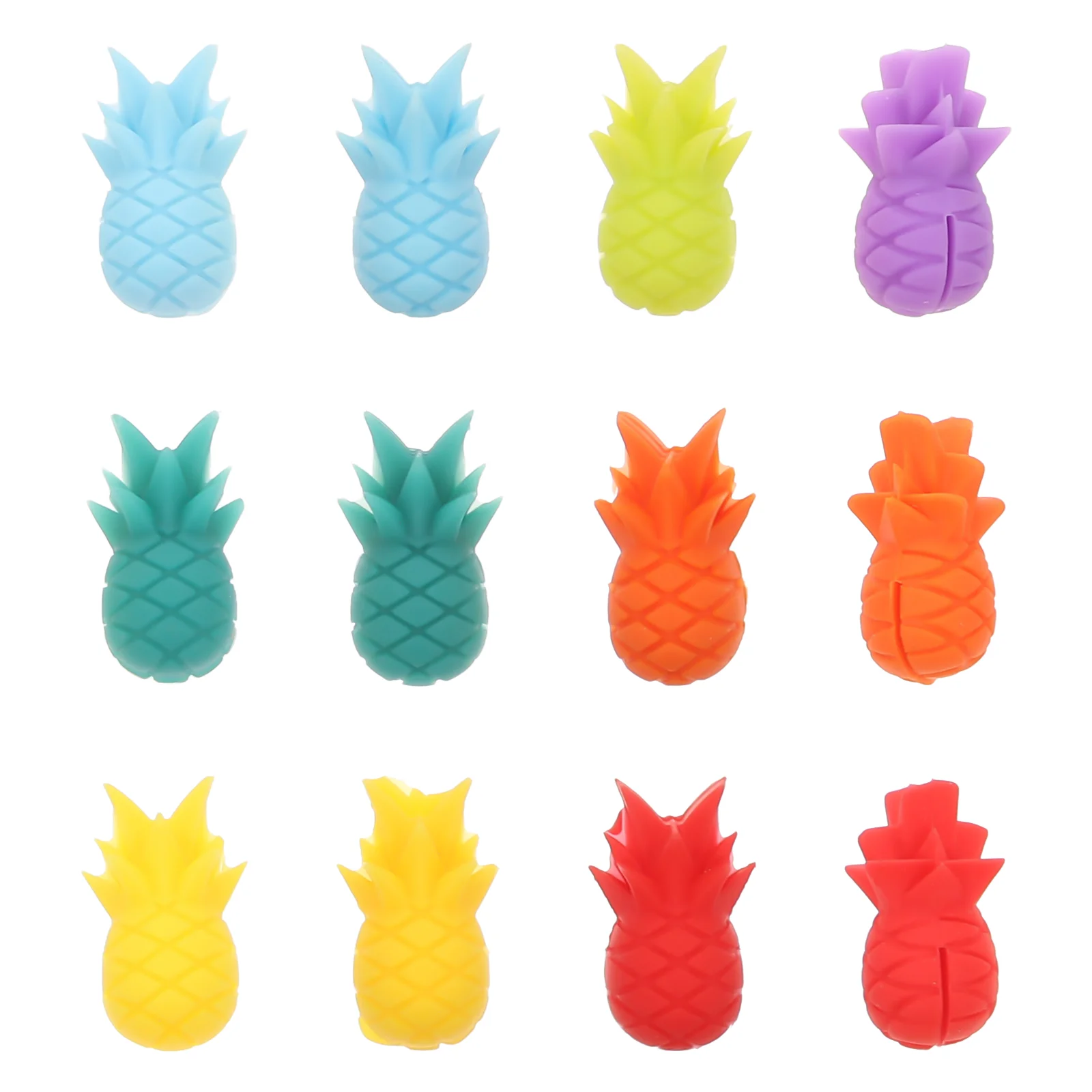 

12 Pcs Marker Recognizer Glass Markers Silicone Drink Christmas Glasses Drinkware Party Pineapple Model