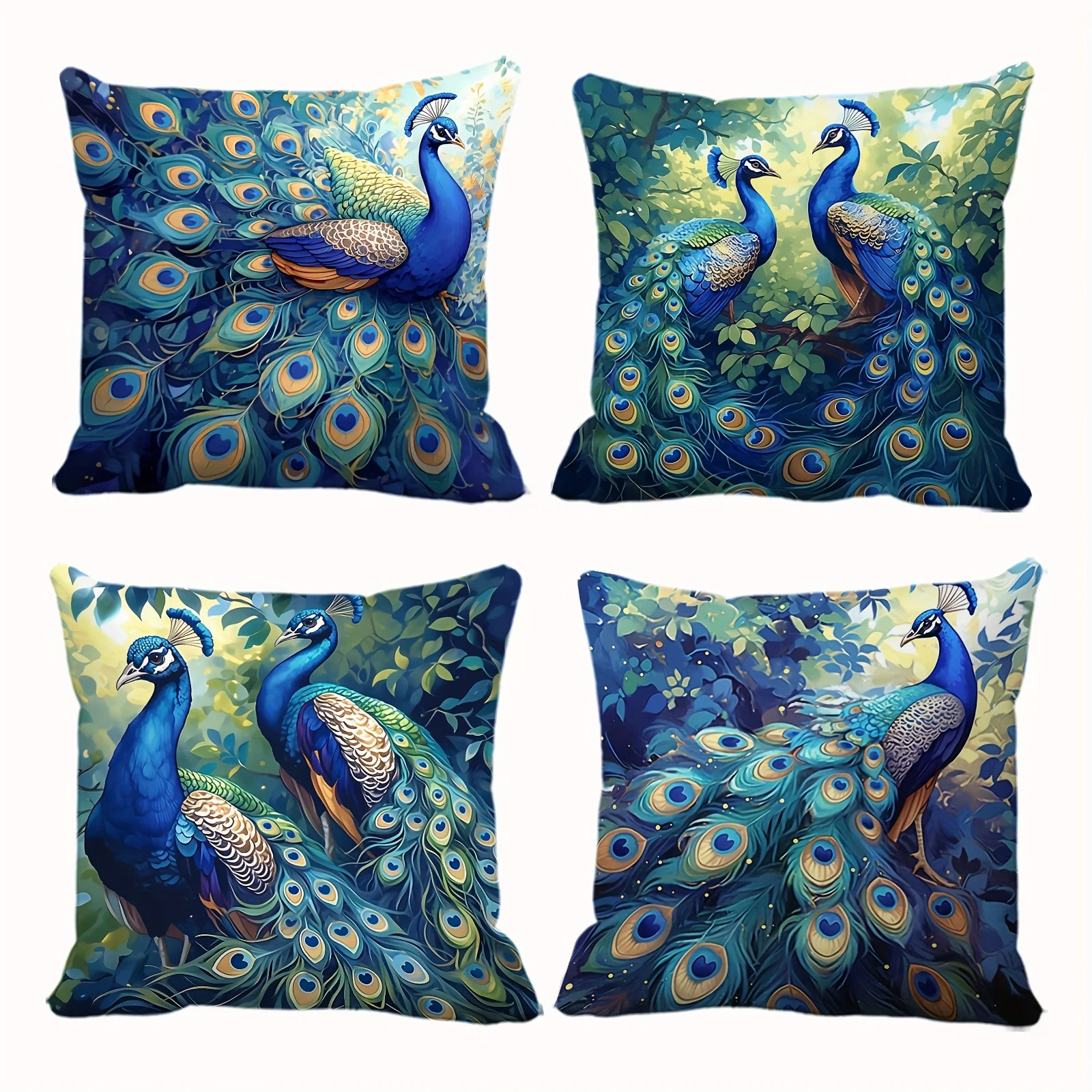 4-piece pillowcase set, suitable for sofas, living rooms, bedrooms, and outdoor use. Single-sided print, insert not included.