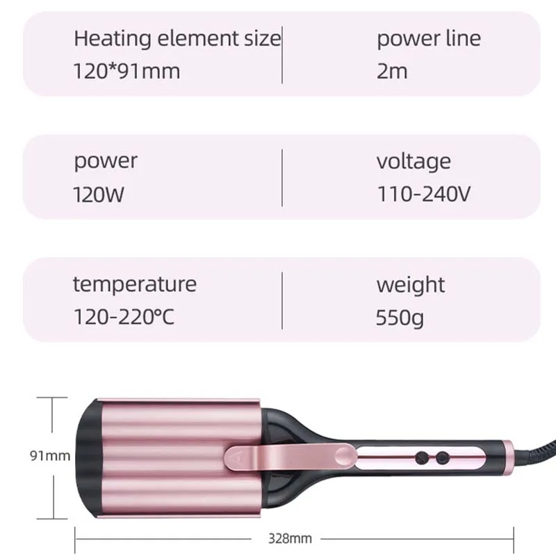 Egg Roll Wave Curling Iron Hair Styling Professional Hair Curling Ceramic Irons 3 Barrel Electric Hair Curler