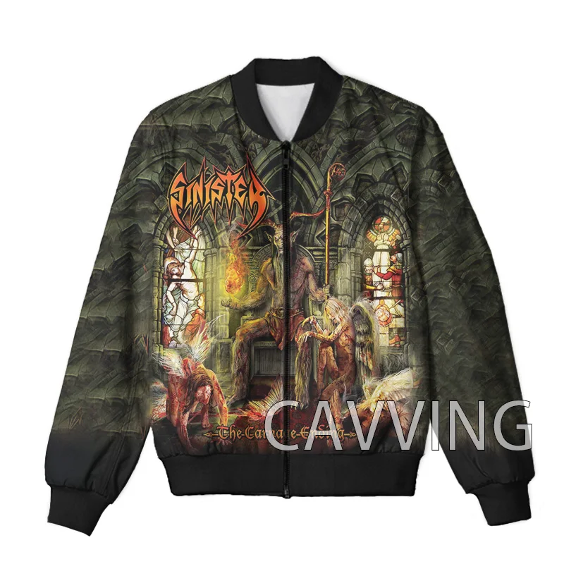 

New Fashion Women/Men's 3D Print Sinister Band Zipper Bomber Jackets Men Overcoat Mens Coat Zip Up Jackets