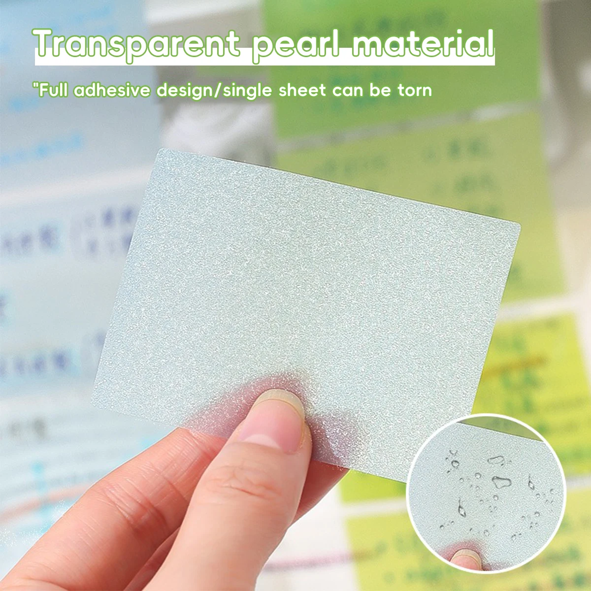 Notes autocollantes transparentes à paillettes, onglets d'index créatifs dégradés extractibles pour étudiants, planificateur de bureau, bloc-Notes, papeterie