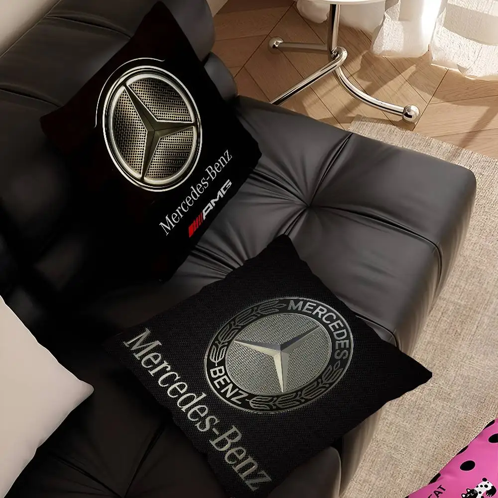Car M-Mercedes-Ben-z-Back Maple Design Cushion Cover Happy Autumn Harvest decor Holiday Decorati Pillow Cover